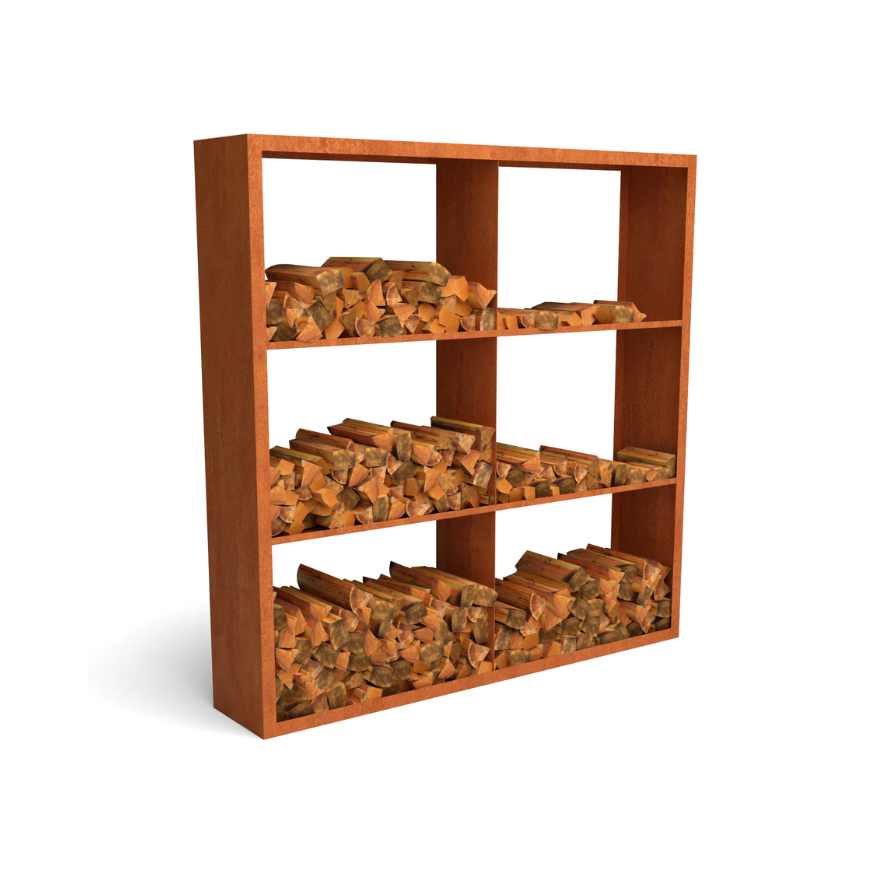 Holzlager Bandon Cortenstahl