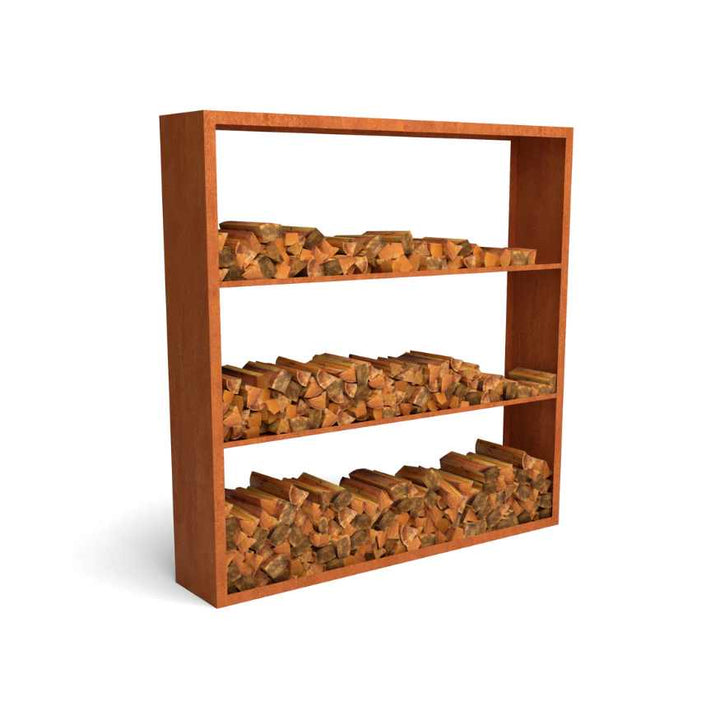 Holzlager Bandon Cortenstahl