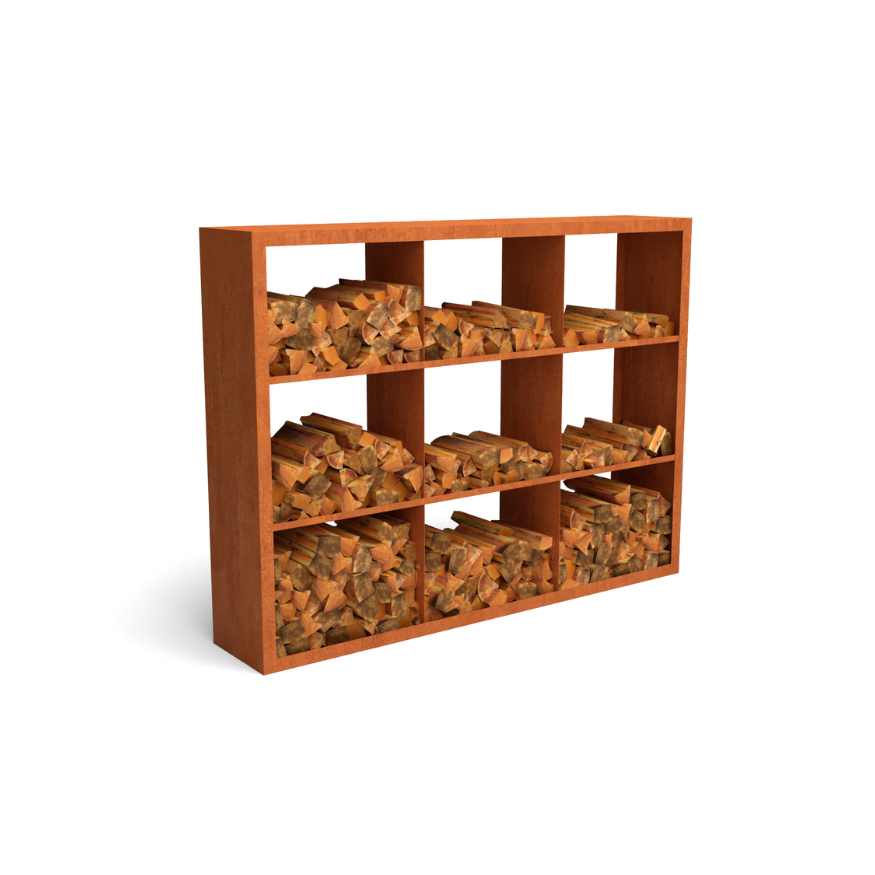 Holzlager Bandon Cortenstahl