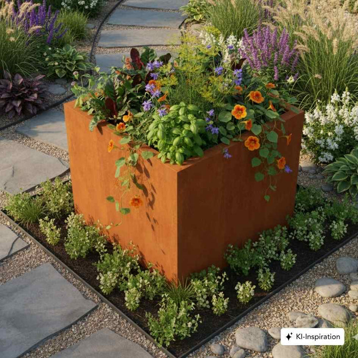 Hochbeet Tulare Cortenstahl quadratisch