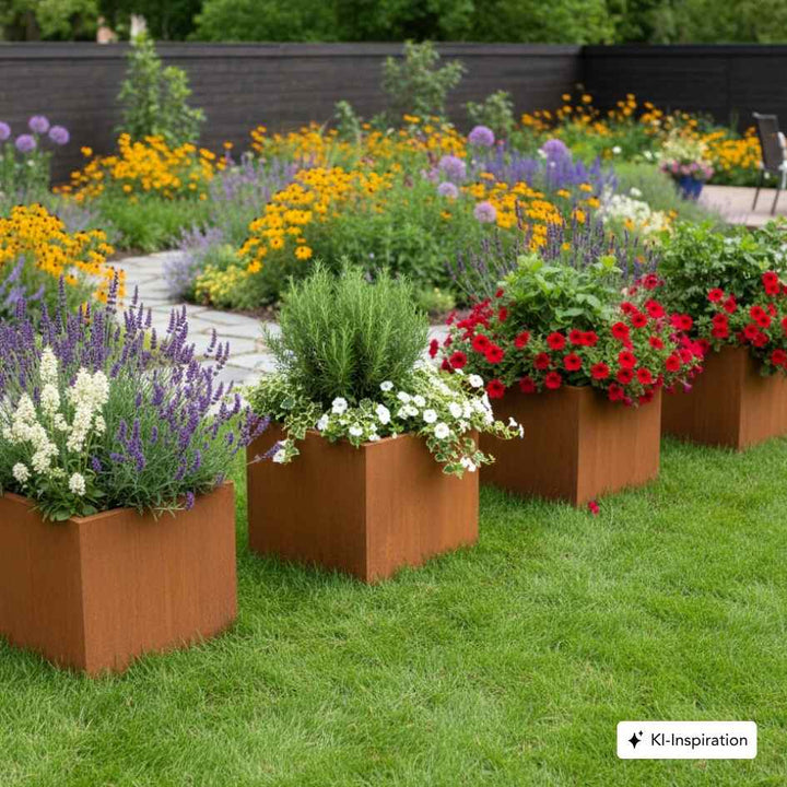 Hochbeet Tulare Cortenstahl quadratisch