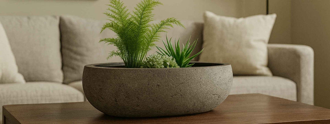 Pflanzkübel Innen in einem schönen warmen Wohnzimmer