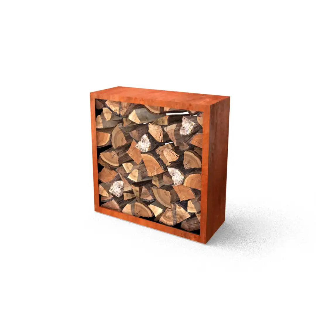 Holzlager Cortenstahl 1000 x 1000 FARIA