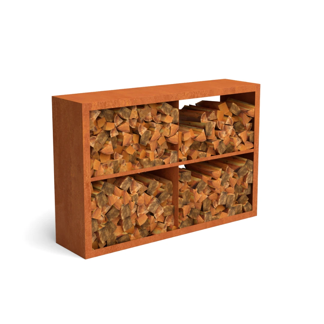 Holzlager Bandon Cortenstahl