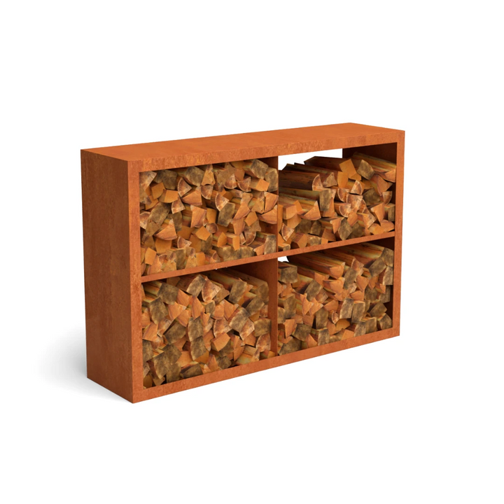 Holzlager Bandon Cortenstahl