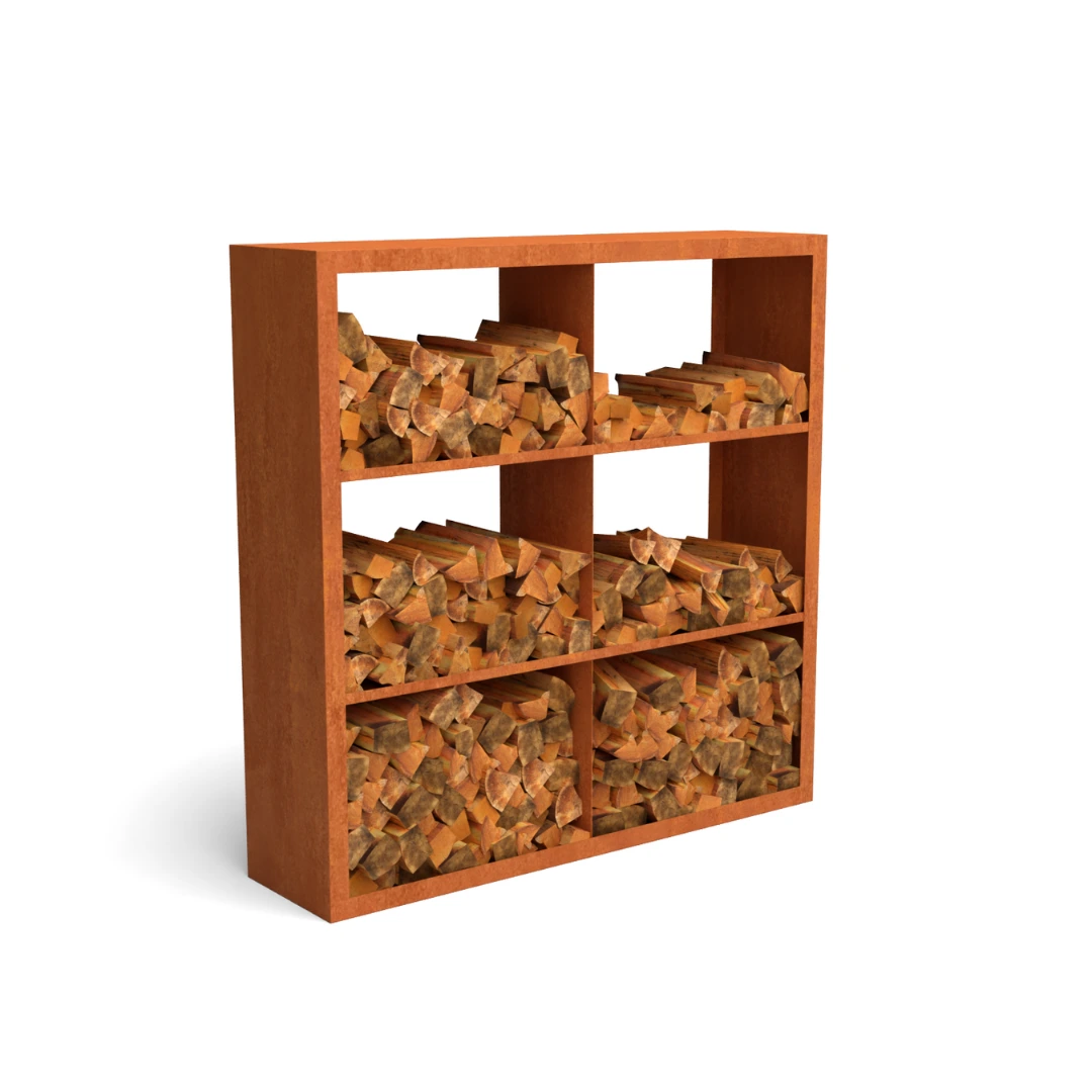 Holzlager Bandon Cortenstahl