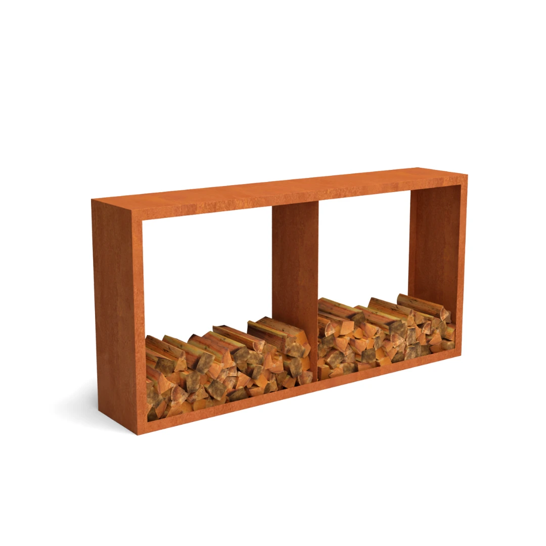 Holzlager Bandon Cortenstahl