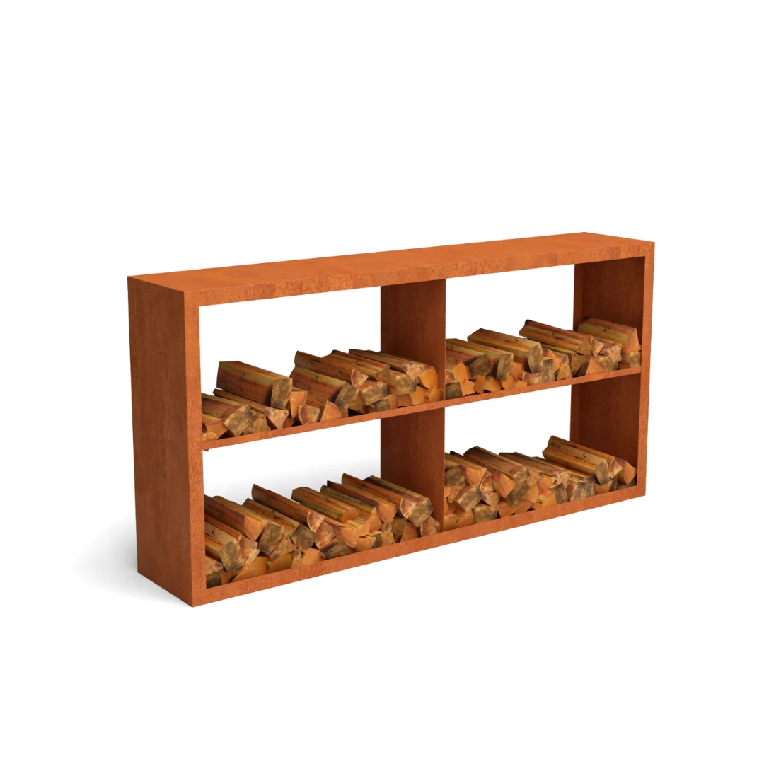 Holzlager Bandon Cortenstahl