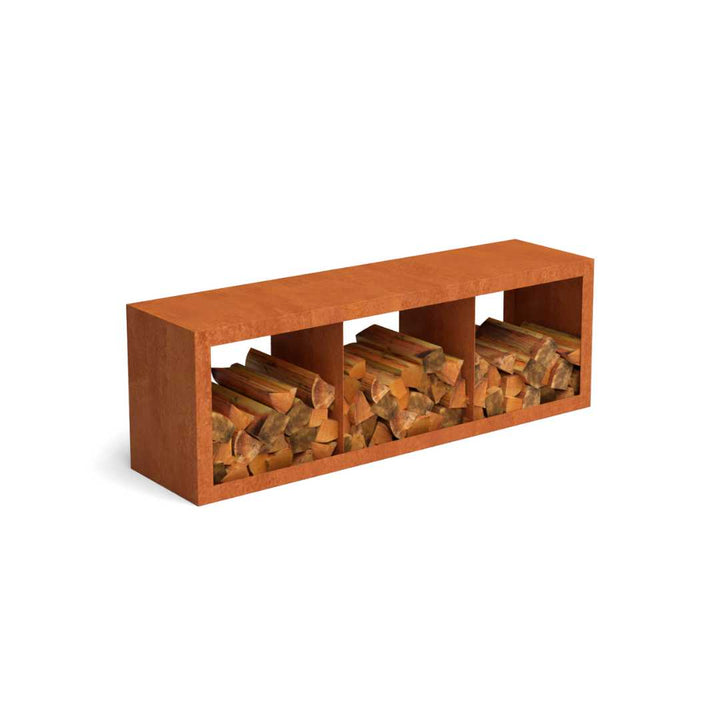 Holzlager Burbank Cortenstahl, klein