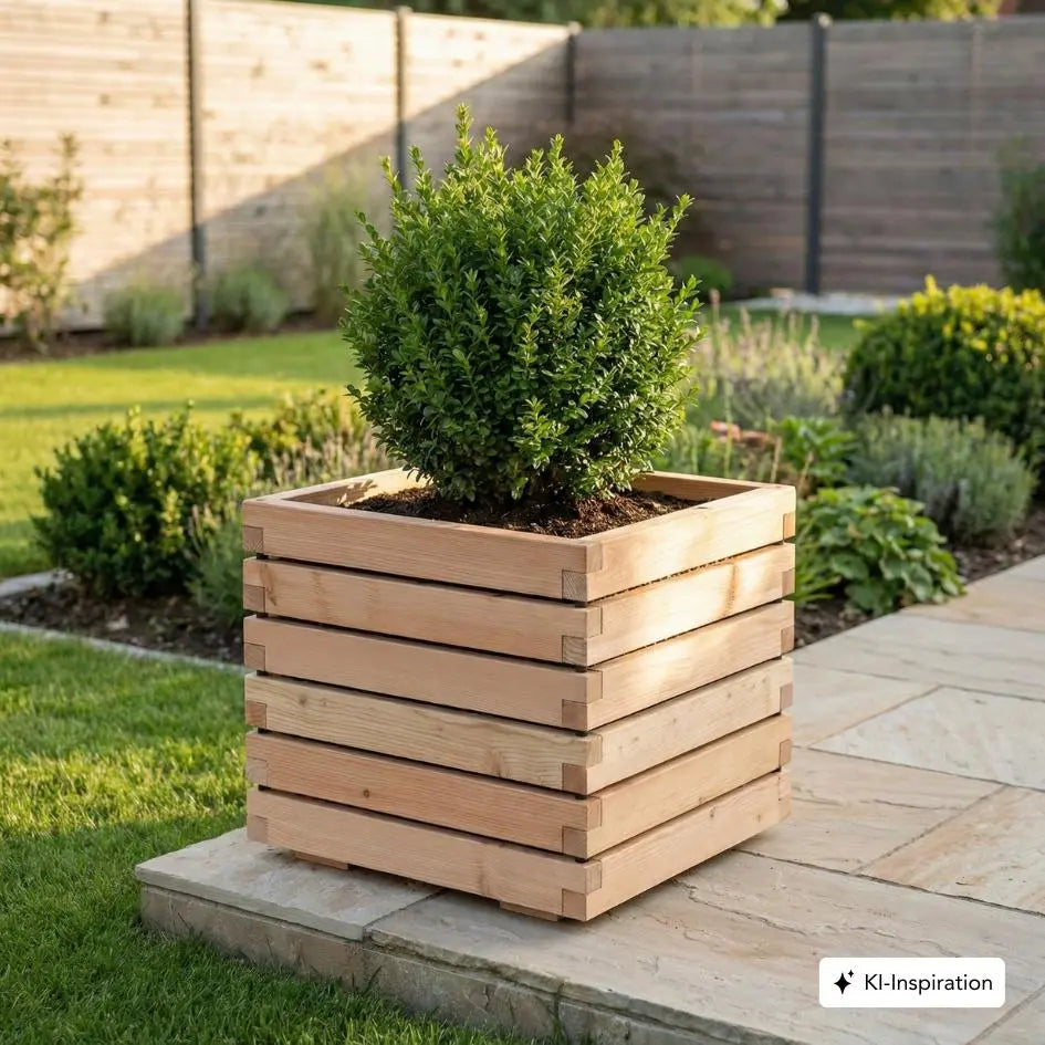 Pflanzkübel quadratisch "ALTA" aus unbehandeltem Lärchenholz