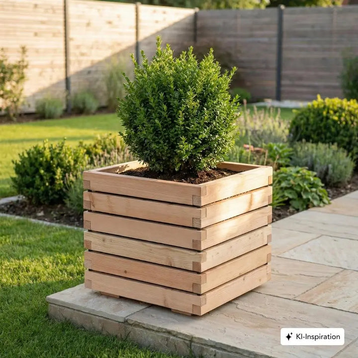 Pflanzkübel quadratisch "ALTA" aus unbehandeltem Lärchenholz