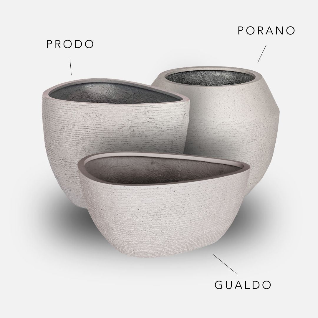 Bundle: Lehmoptik Pflanzkübel "ABSTRAKT" Sand