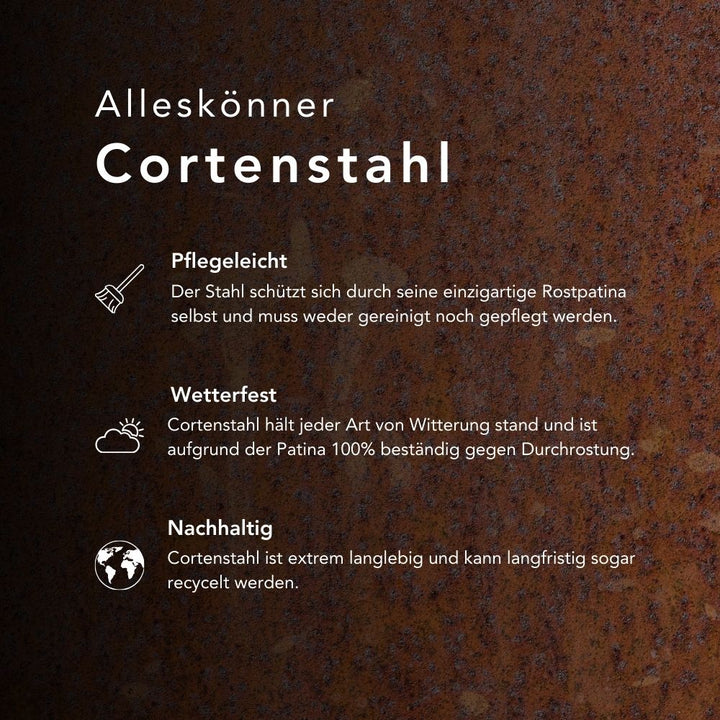 Pflanzkübel mit Rankgitter Visalia Cortenstahl