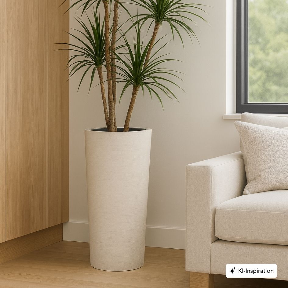 Pflankübel Fiberglas Lehmoptik