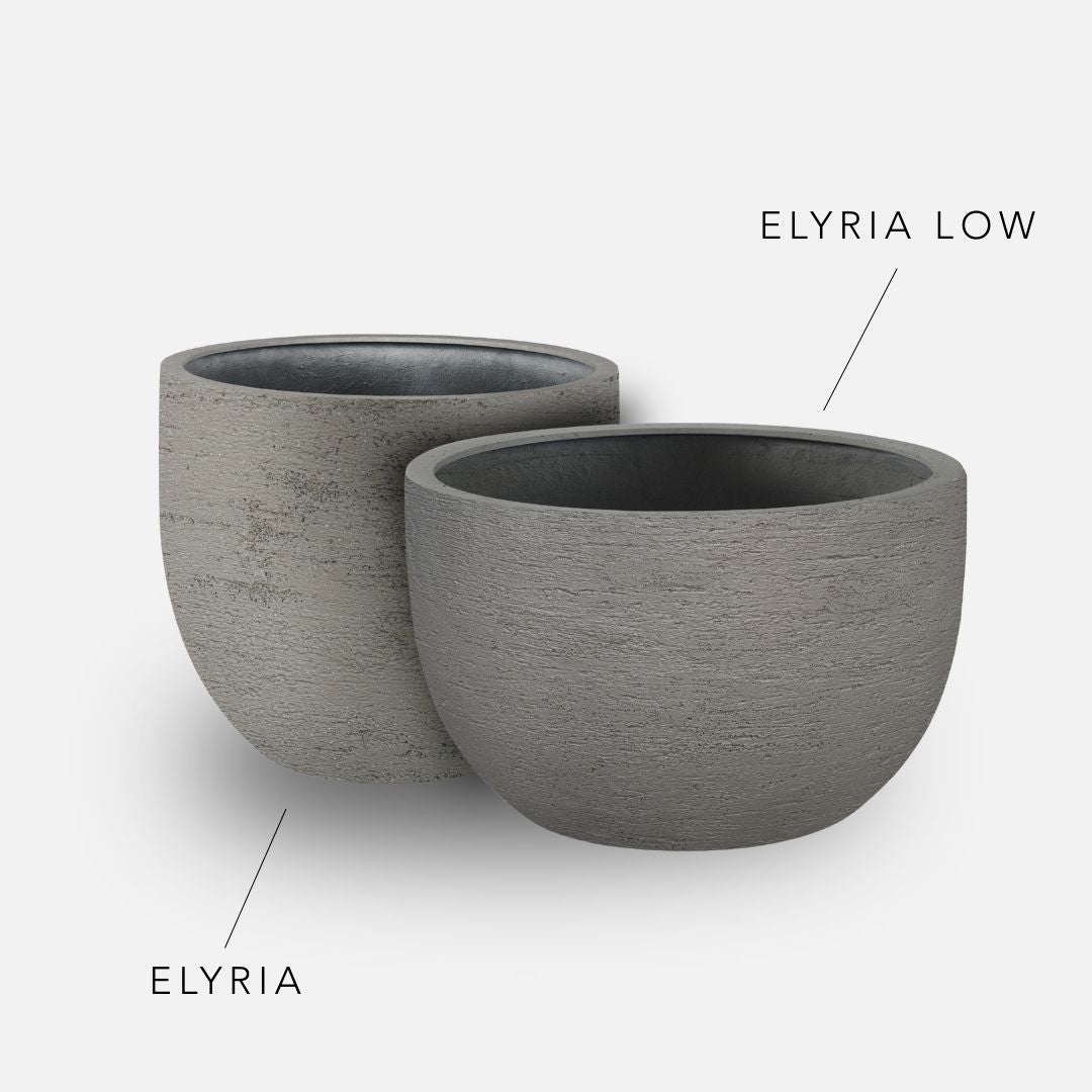 Bundle: Lehmoptik Pflanzkübel "ELYRIA" Grau