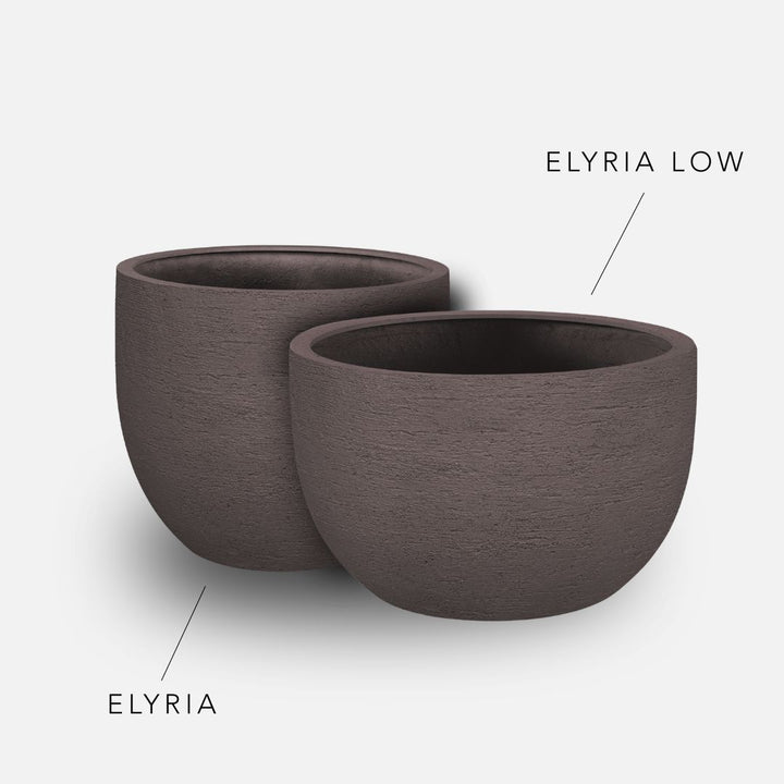 Bundle: Lehmoptik Pflanzkübel "ELYRIA" Mokka