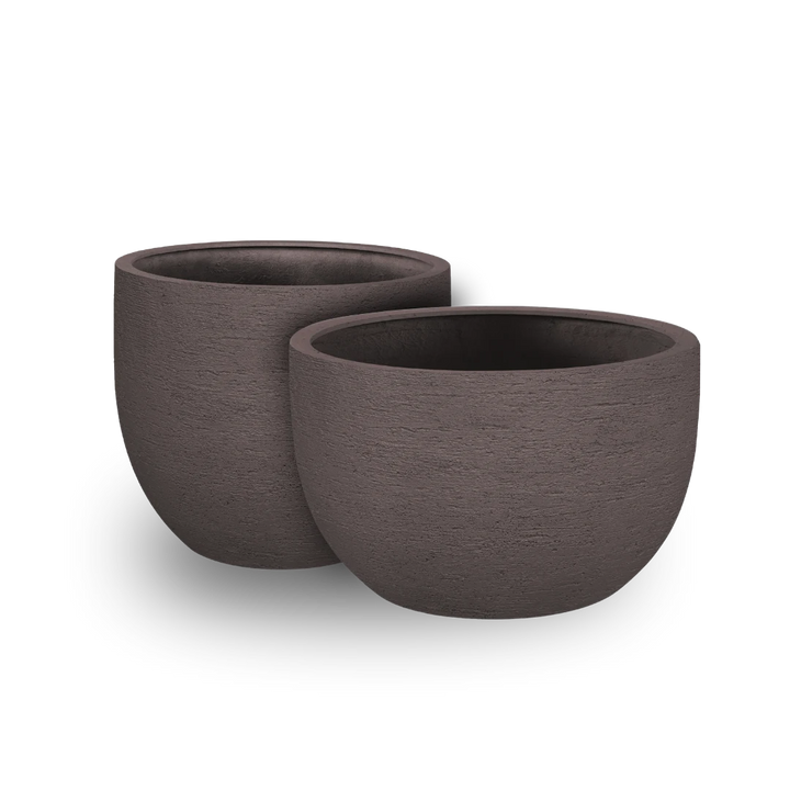 Bundle: Lehmoptik Pflanzkübel "ELYRIA" Mokka