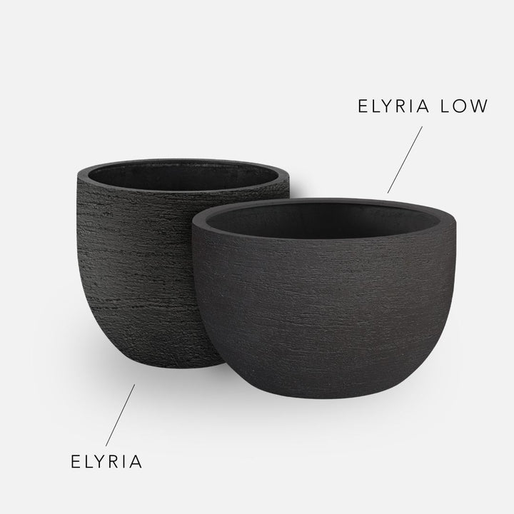 Bundle: Lehmoptik Pflanzkübel "ELYRIA" Schwarz