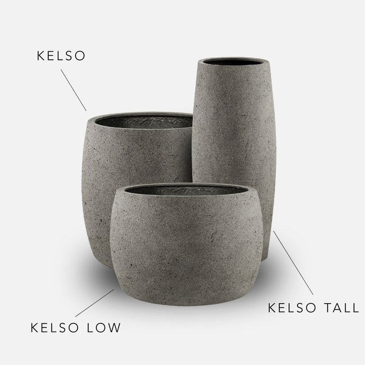 Bundle: Betonoptik Pflanzkübel "KELSO" Grau