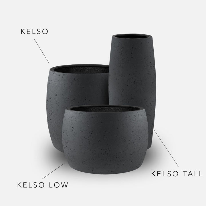 Bundle: Betonoptik Pflanzkübel "KELSO" Anthrazit