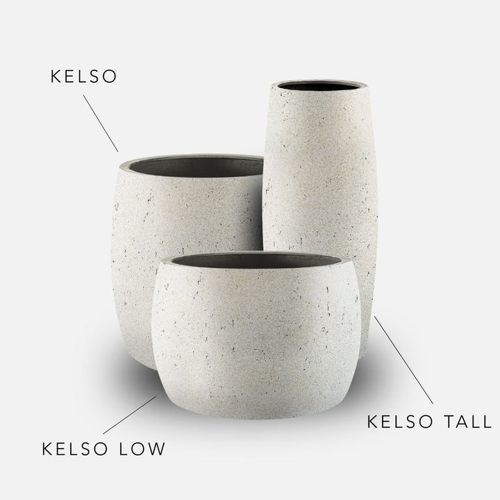 Bundle: Betonoptik Pflanzkübel "KELSO" Creme