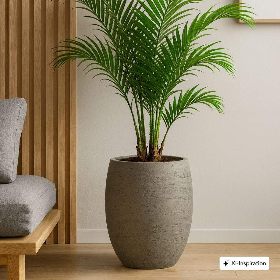 LILLIAN Grau, Fiberglas Pflanzkübel Lehmoptik Bundle