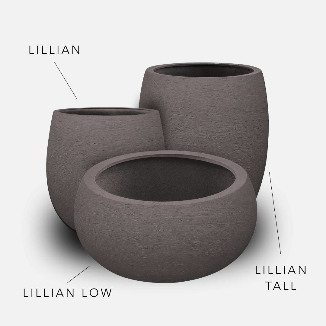 Bundle: Lehmoptik Pflanzkübel "LILLIAN" Mokka