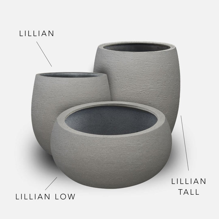 Bundle: Lehmoptik Pflanzkübel "LILLIAN" Grau