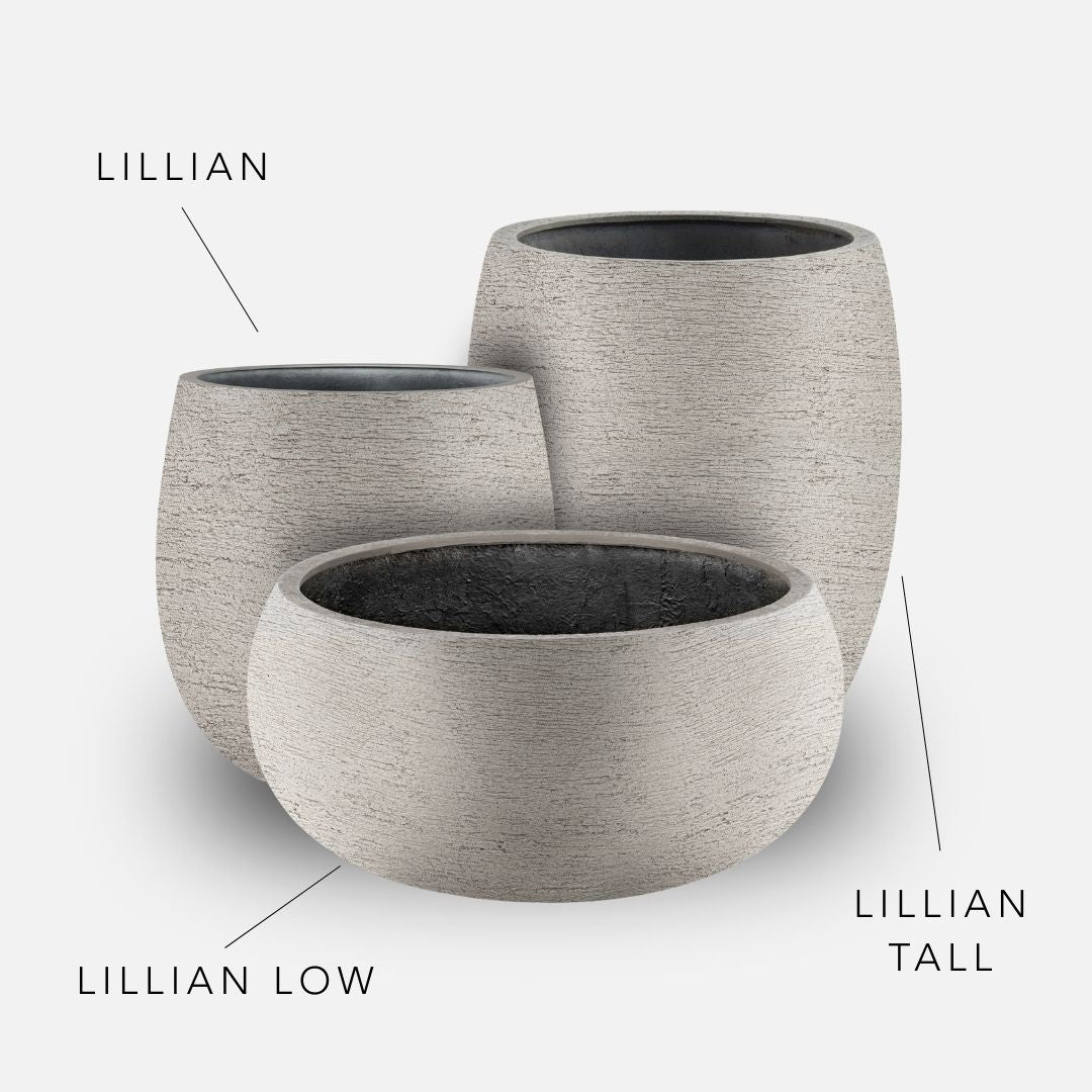 Bundle: Lehmoptik Pflanzkübel "LILLIAN" Sand