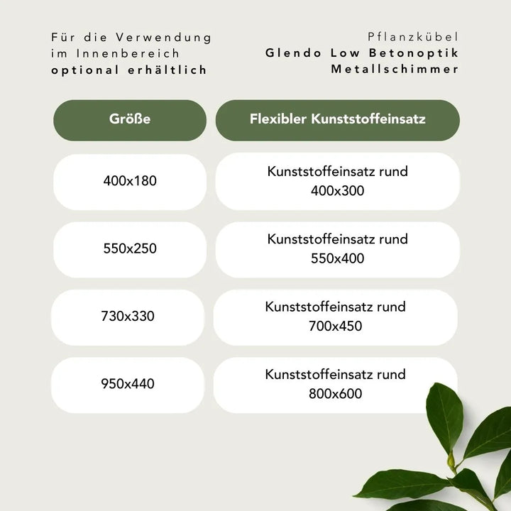 Kunststoffeinsätze für Pflanzkübel Glendo Low