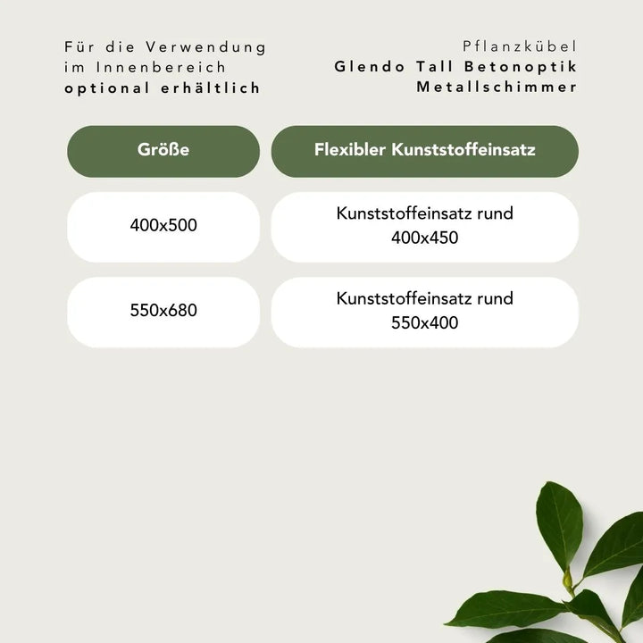 Kunststoffeinsätze für Pflanzkübel Glendo Tall