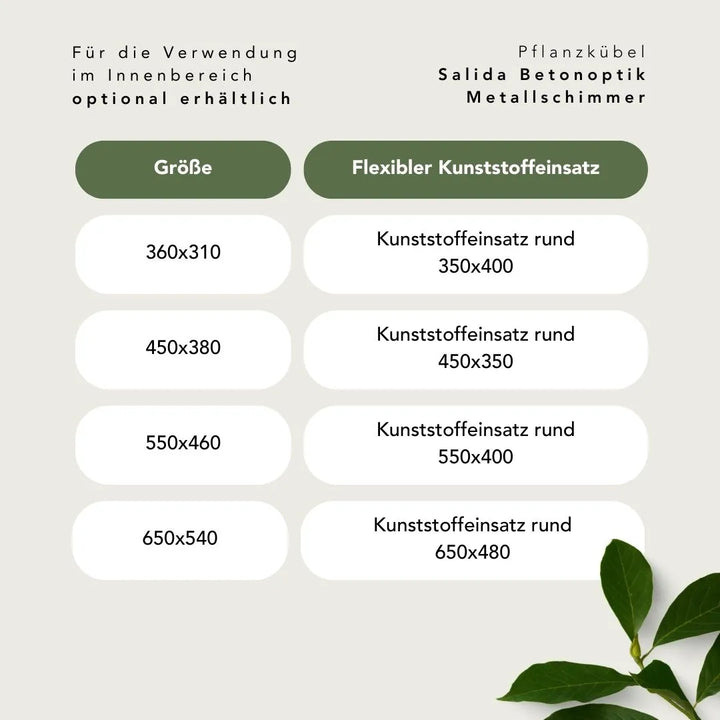 Kunststoffeinsätze für Pflanzkübel Salida