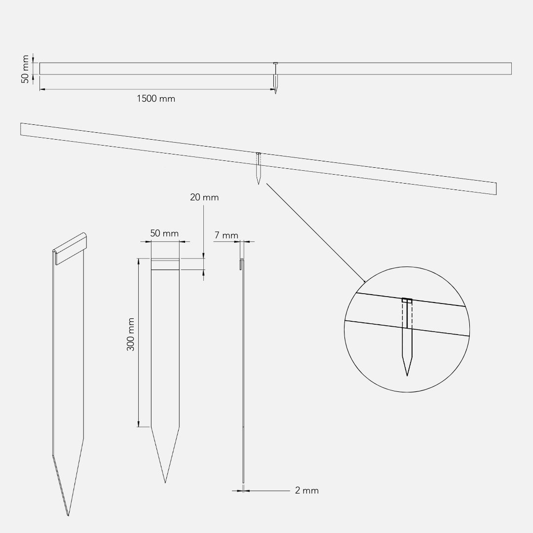 Cortenstahl Rasenkanten-System "Simply-Edge"