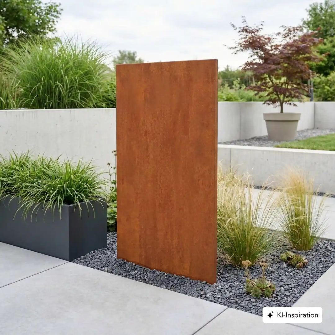 Cortenstahl Sichtschutz ohne Motiv