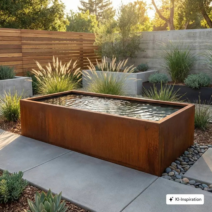 Wasserbecken Montara aus Cortenstahl